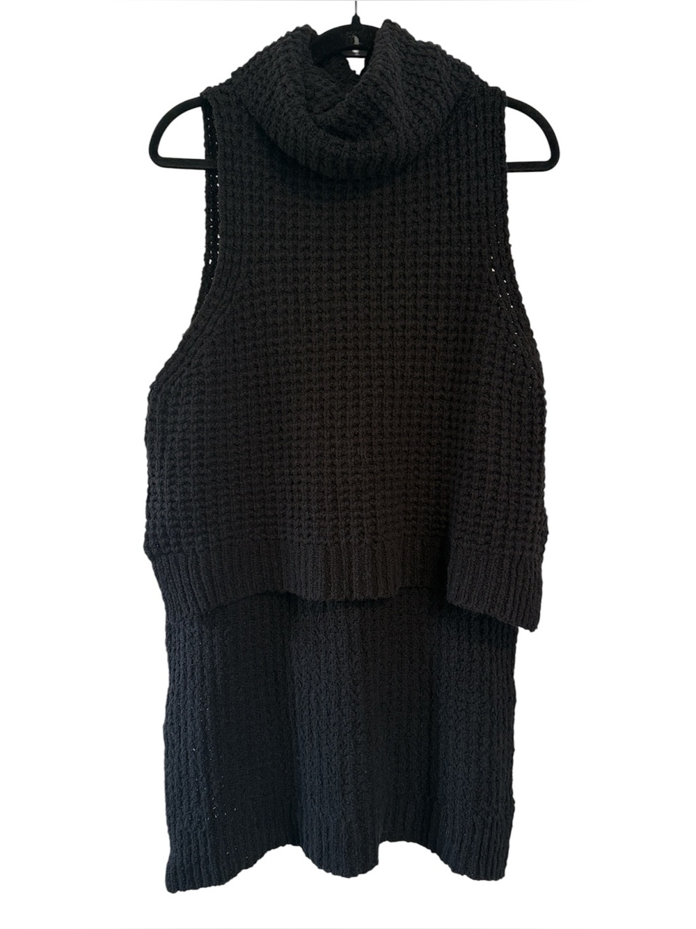 Free People Skyscraper Sleeveless Sweater in Black
